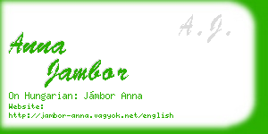 anna jambor business card