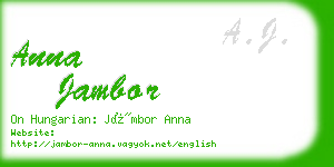 anna jambor business card